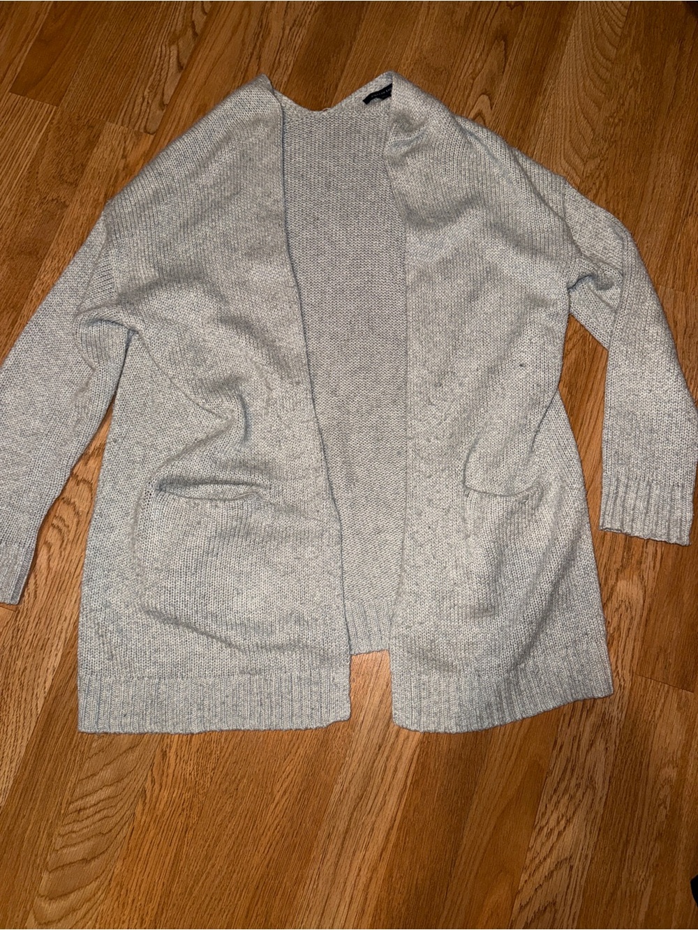 Women’s grey knit cardigan sweater